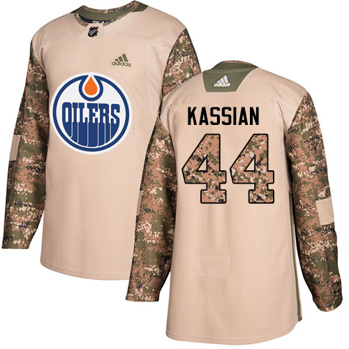 Adidas Oilers #44 Zack Kassian Camo Authentic Veterans Day Stitched NHL Jersey